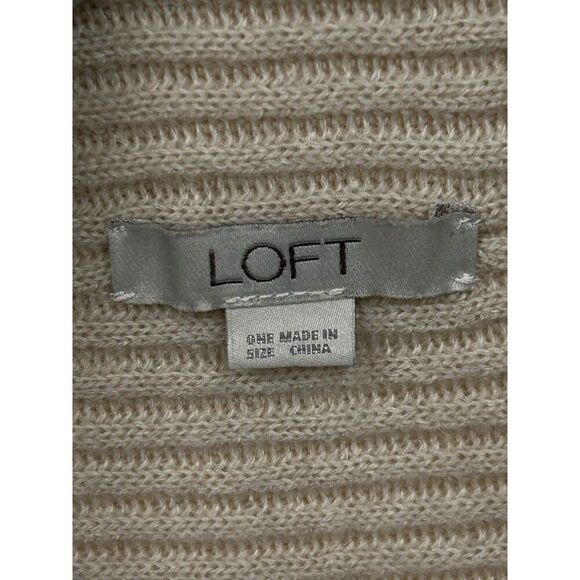 Loft Womens O/S Vest Cardigan Top Open Tan Knit Sleeveless Tank Ribbed - Picture 3 of 8